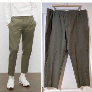 NWT Club Monaco | Men's Elasticated Linen Blend Trousers in Olive Green
